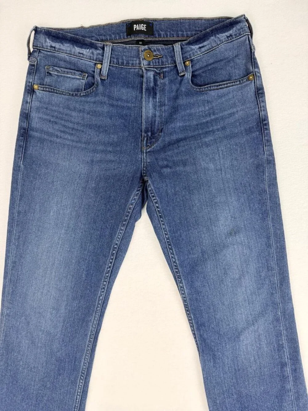 PAIGE Lennox Men's Jeans Size 32 Blue Slim Straight Stretch Premium Denim